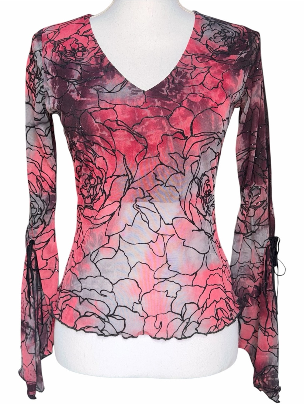 Y2K Vintage Bell Sleeve Vampy Whimsygoth Top
